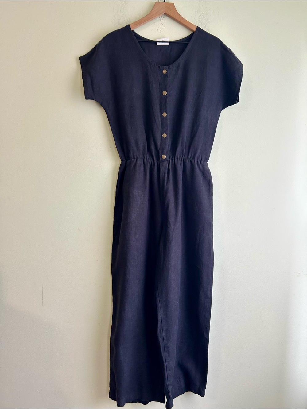Conscious Clothing Short Sleeve Button Front Jumpsuit